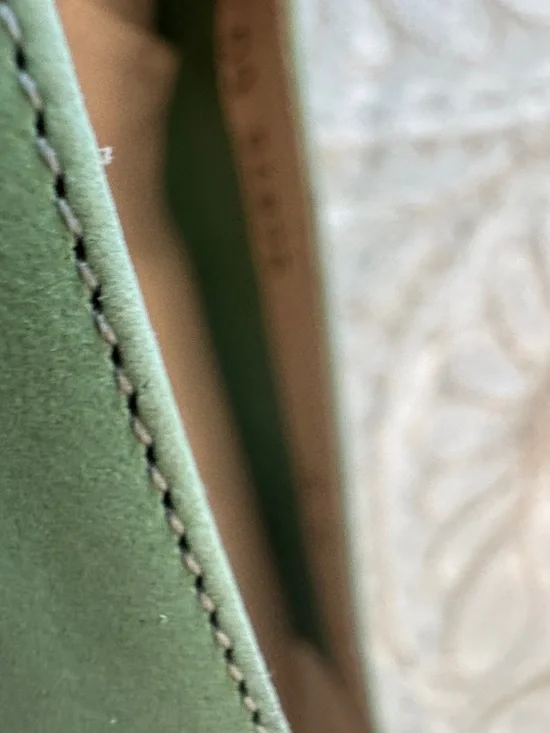 Salvatore Ferragamo Green Suede Vara Bow Pumps with Gold Accent - Picture 8 of 11